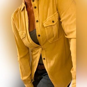 American eagle gold soft button down top size XS